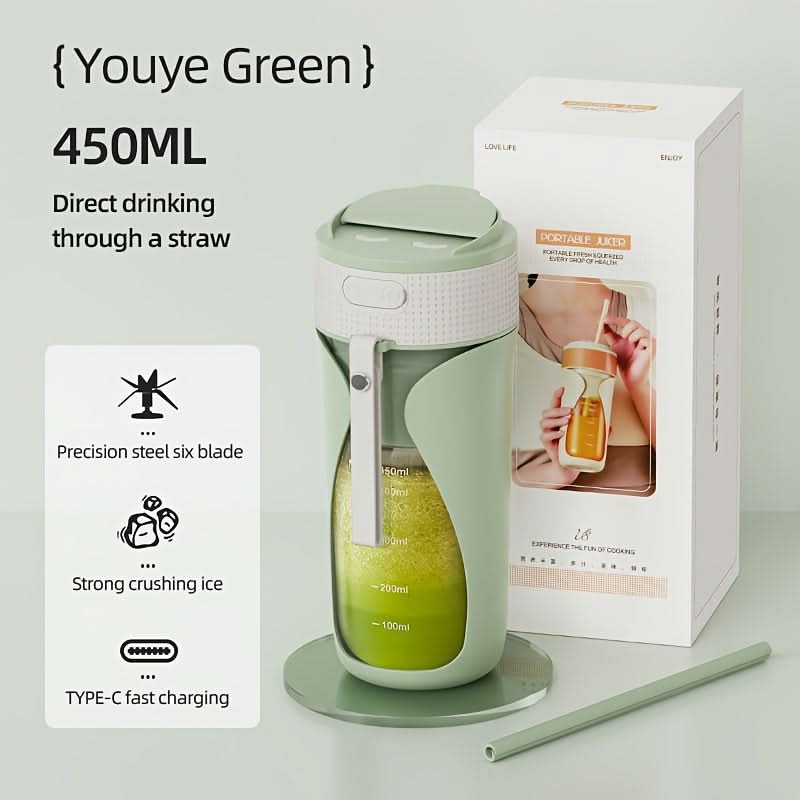 Portable 3-in-1 Blender and Juicer – USB Rechargeable with Digital Display