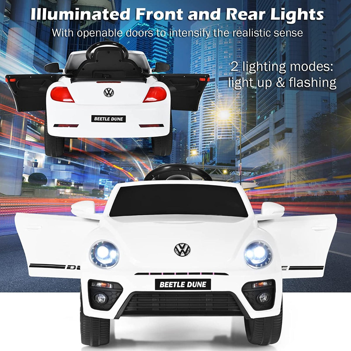 Volkswagen Beetle 6V Kids Electric Ride on Car White