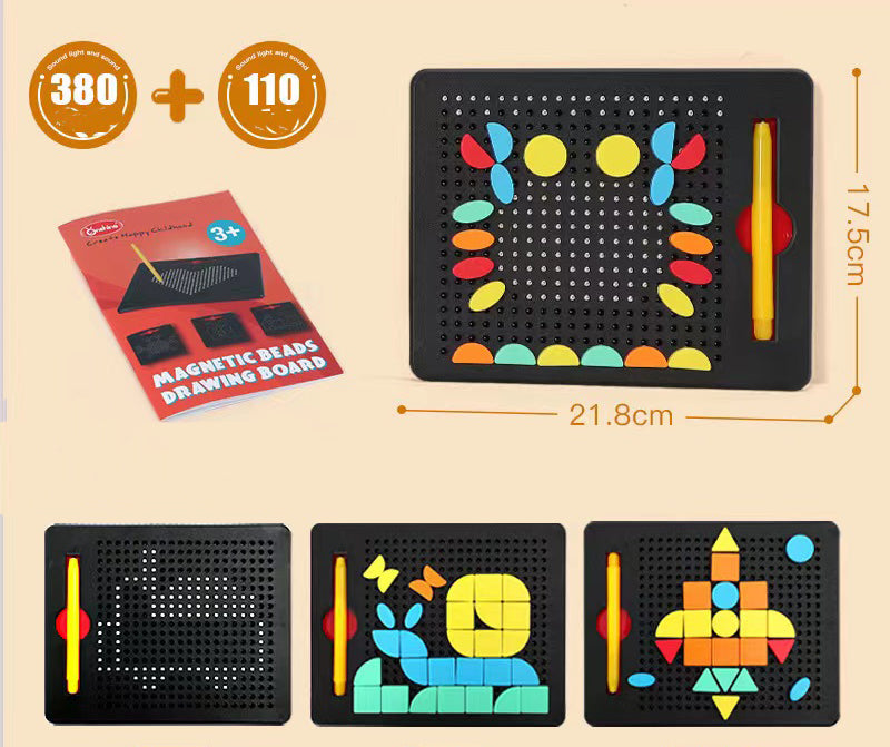 Magnetic Beads Drawing Board with Magnetic Pen and Puzzle