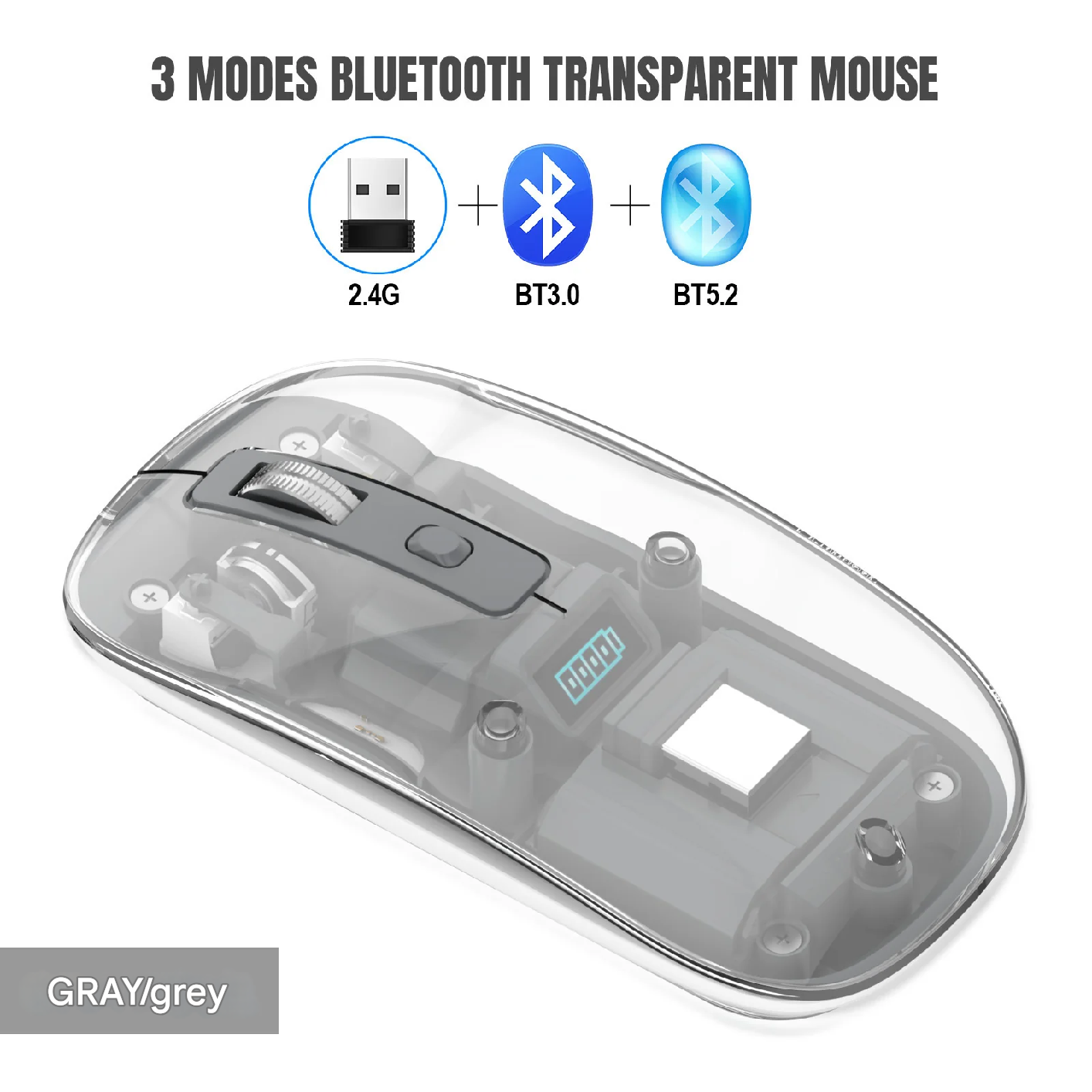 Wireless Bluetooth Optical Mouse - T7, Silent, Ergonomic