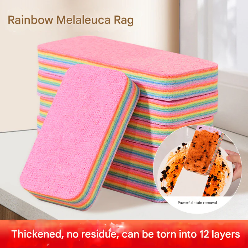 Rainbow Tearable Dish Towel – PVA Absorbent Kitchen Cleaning Sponge
