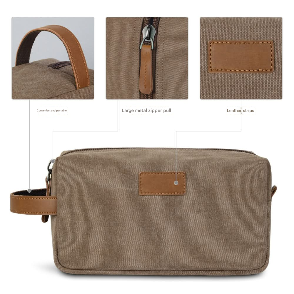 Retro Waterproof Toiletry Bag - Canvas Travel Handbag