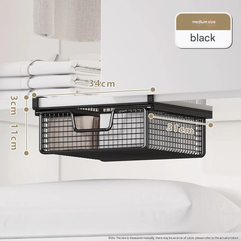 Pull-Out Hanging Storage Shelf – Carbon Steel Organizer for Kitchen, Bathroom & Closet