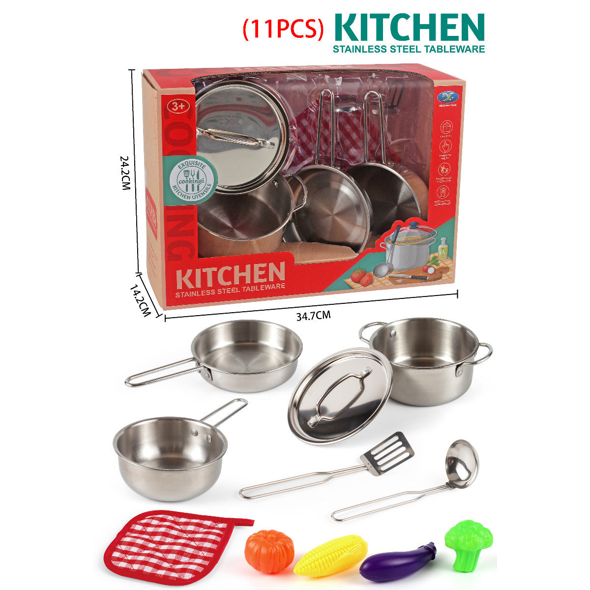House Stainless Steel Kitchen Set- 11 Pcs