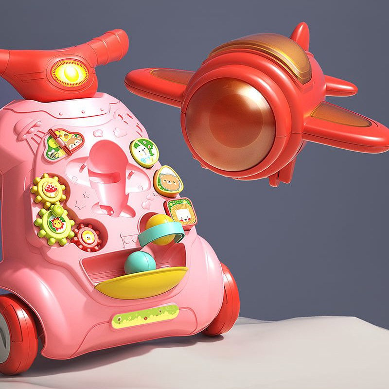 Baby Multifunctional Musical Walkers with Shooting Game Pink