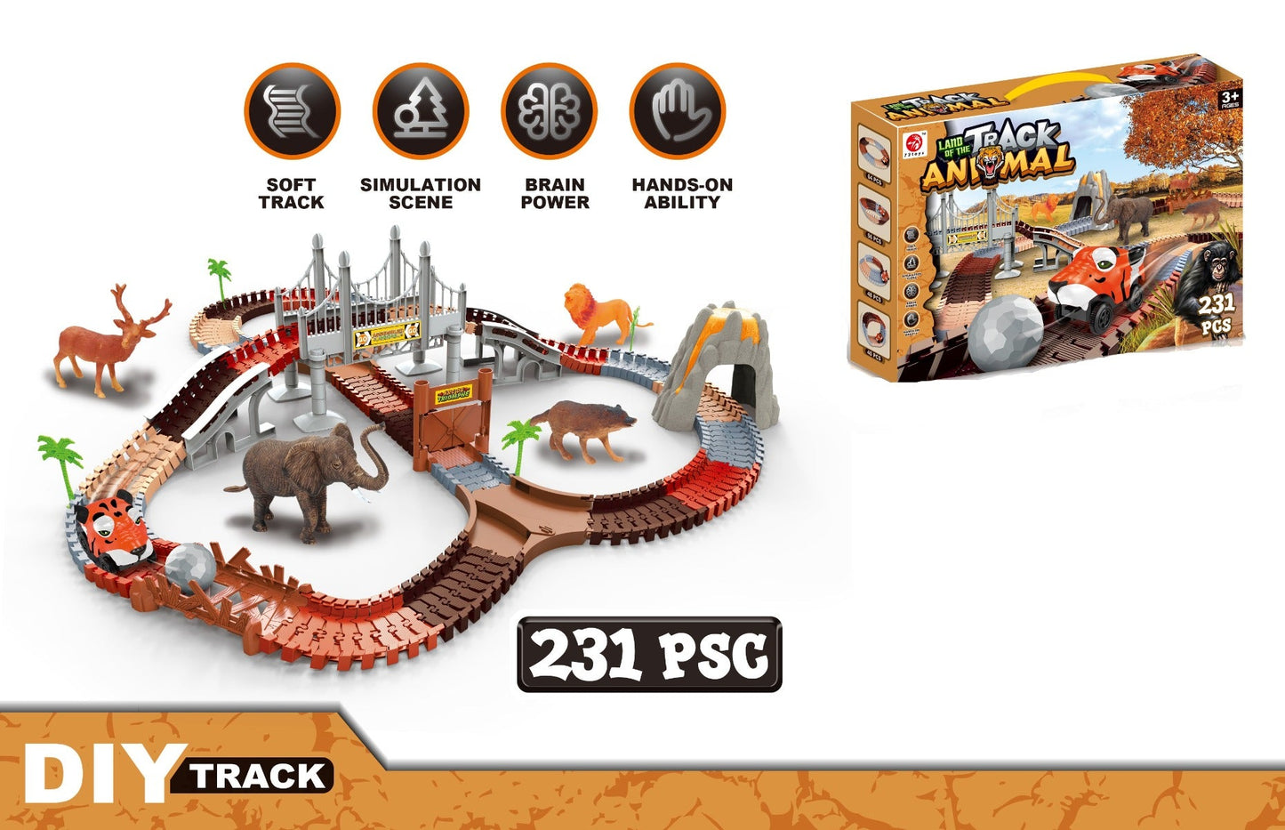 Animal Track Set with 231pcs