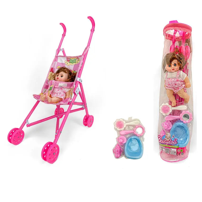 Baby Doll With Stroller Bag