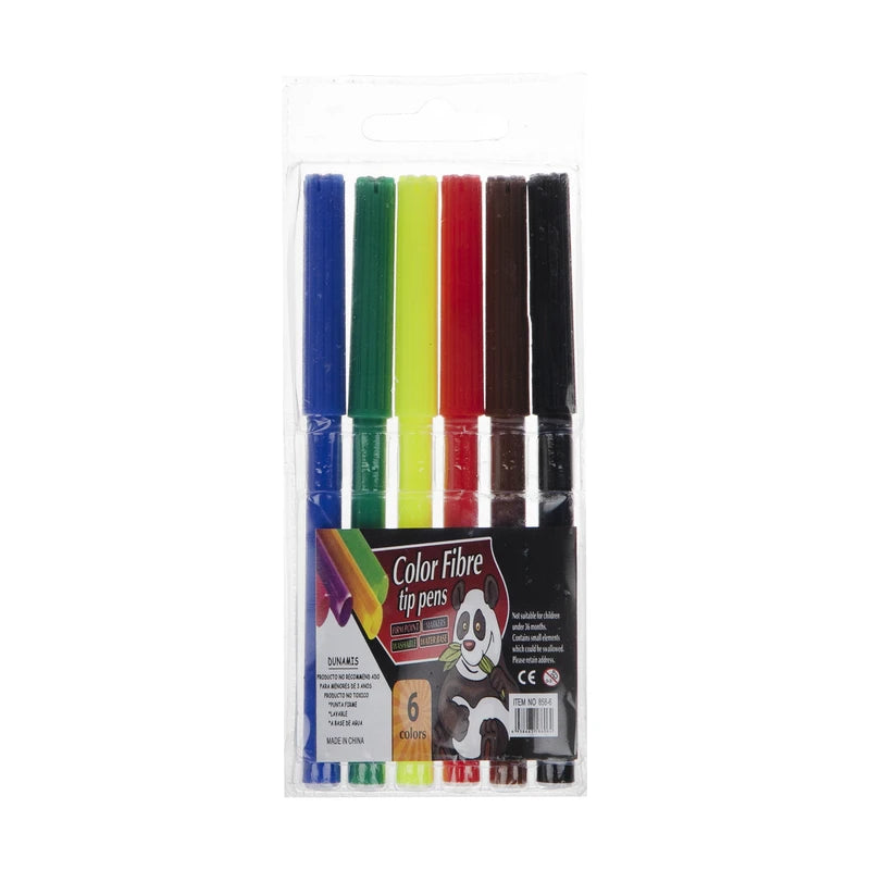 Fibre Tip Pens 6 Colors