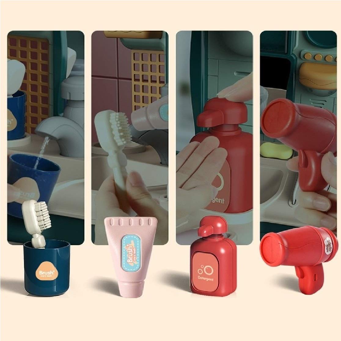 Role Play Washbasin Washstand Sink Toy Set