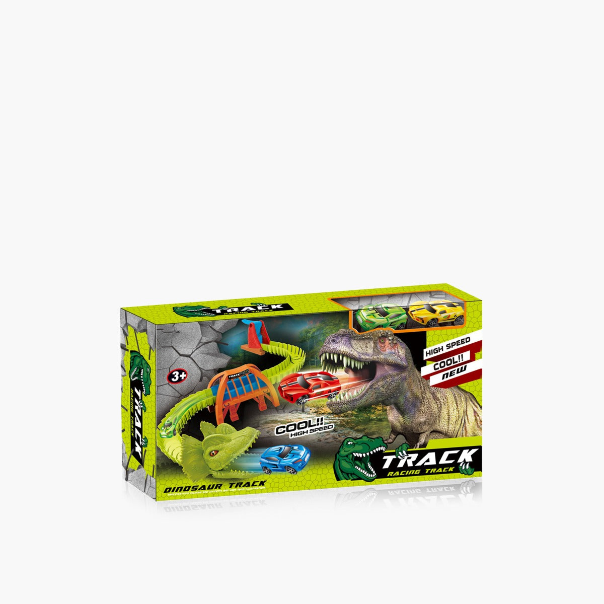 Dinosaur Car Racing Track Playset