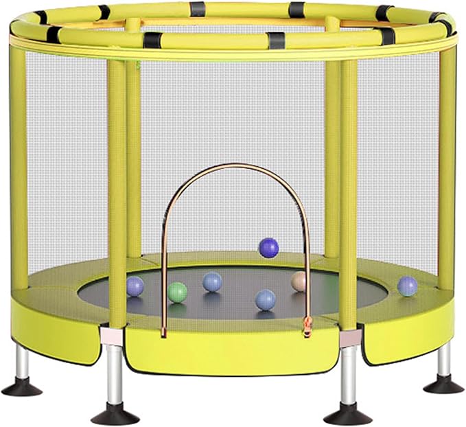 Dolphin 1.4m Trampoline For Kids Circle Leg 4.6Ft Yellow
