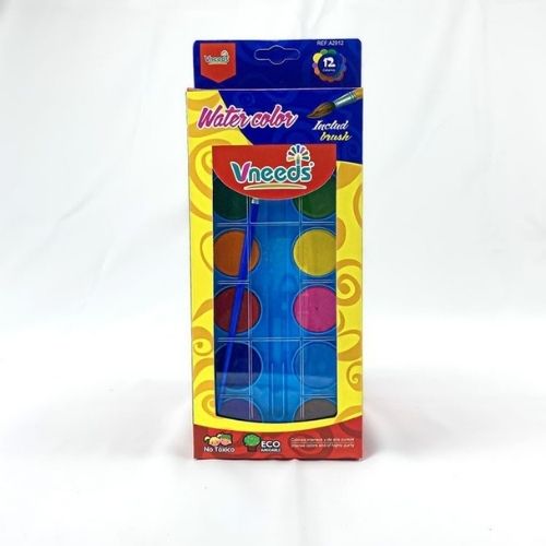 Vneeds Water Colour Cake 12 Shades With Brush