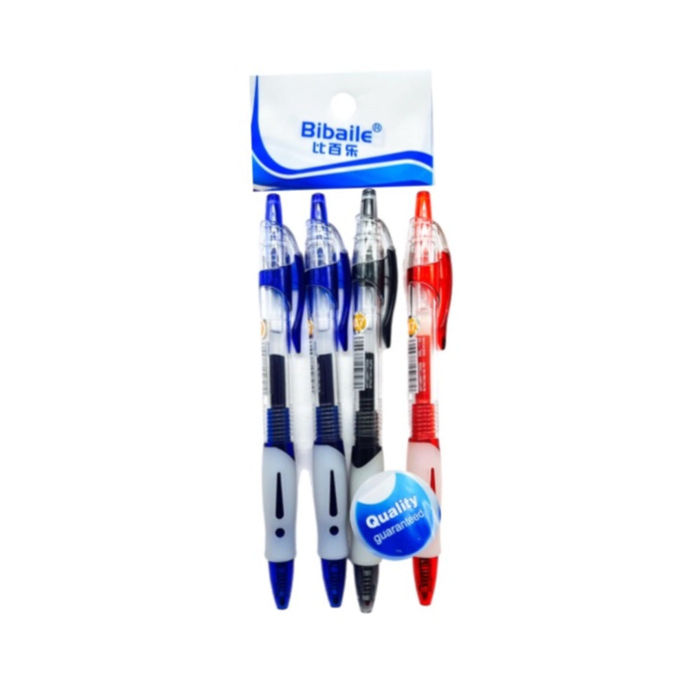 Bibaile 0.7 mm Gel Pen 4 Pcs Card