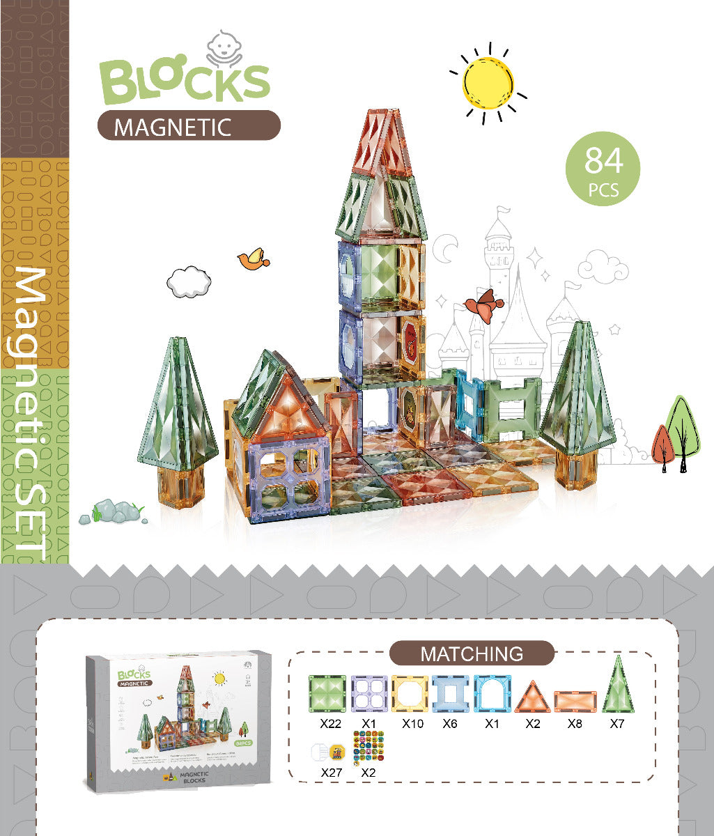 Magnetic Diamond building blocks 84Pcs