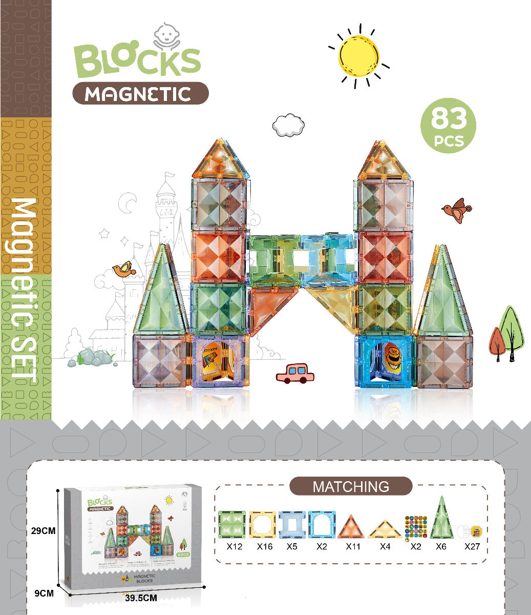 Magnetic Diamond building blocks 83Pcs