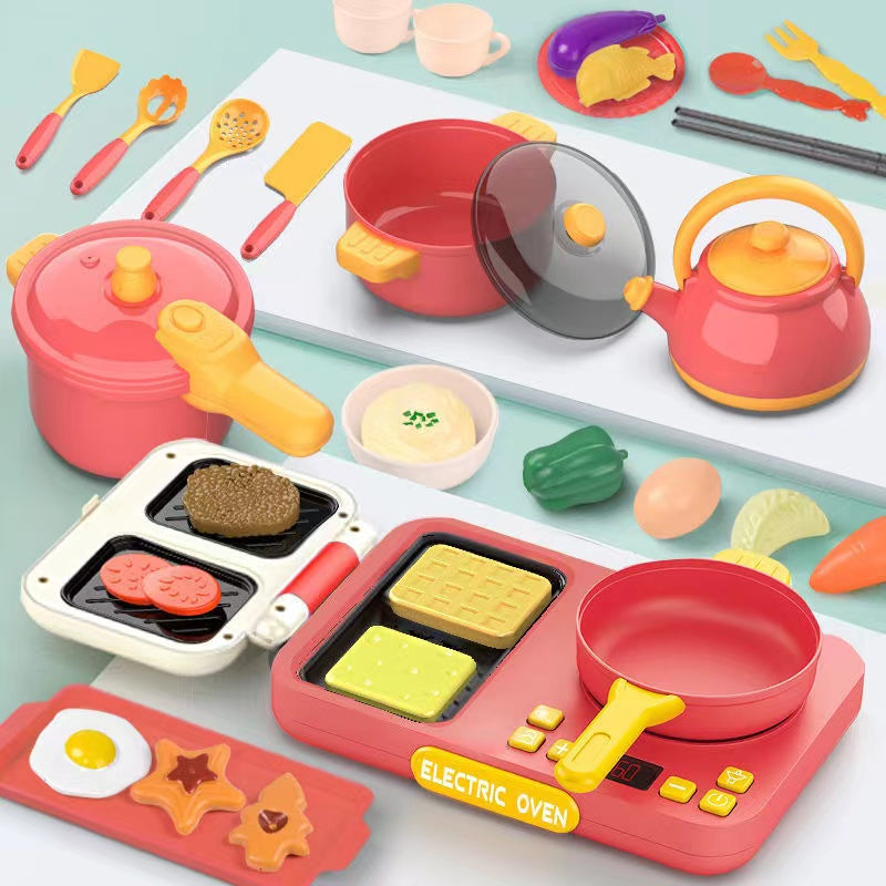 Kitchen Set with 38 Accessories Red