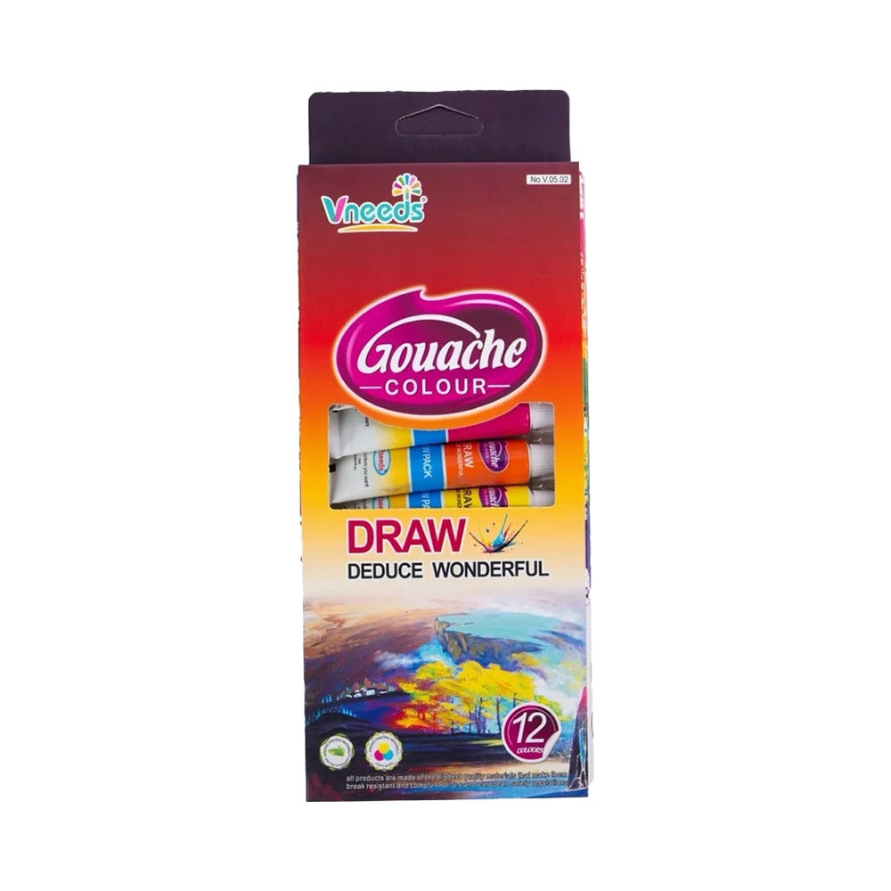 Vneeds Gouache Colour Draw Wonderful 12 Pcs