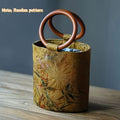 Vintage Floral Cotton Bucket Bag for Women