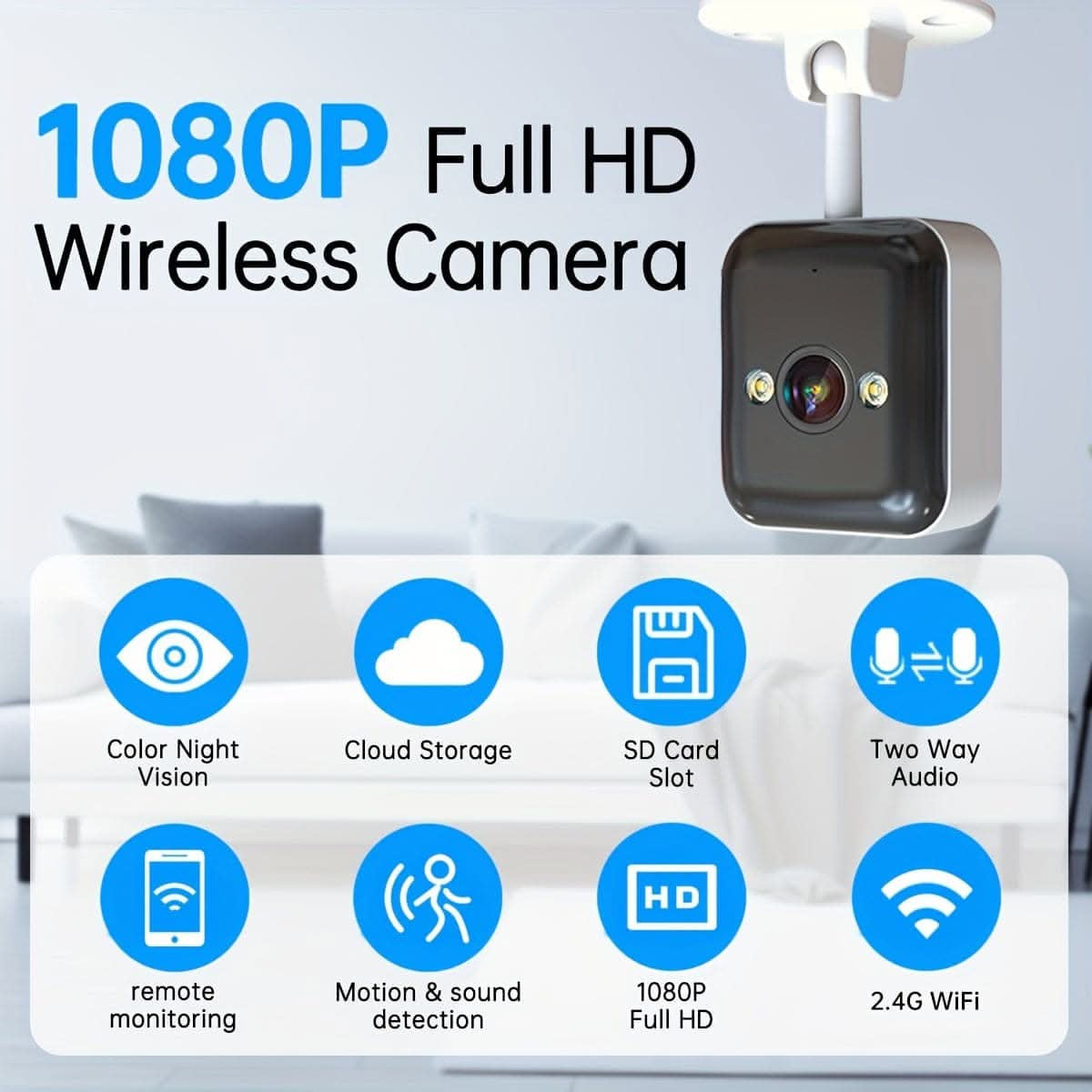 1080P Wireless Security Camera, Two-Way Audio