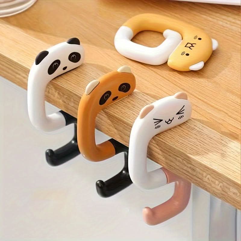 4-Piece Cute Cartoon Animal Handbag Hook – Durable & Portable Hanger