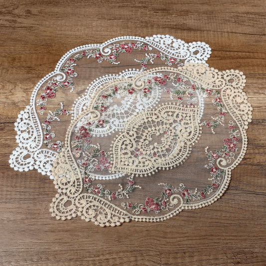 Vintage Floral Lace Doily Placemat – Elegant Table Decor