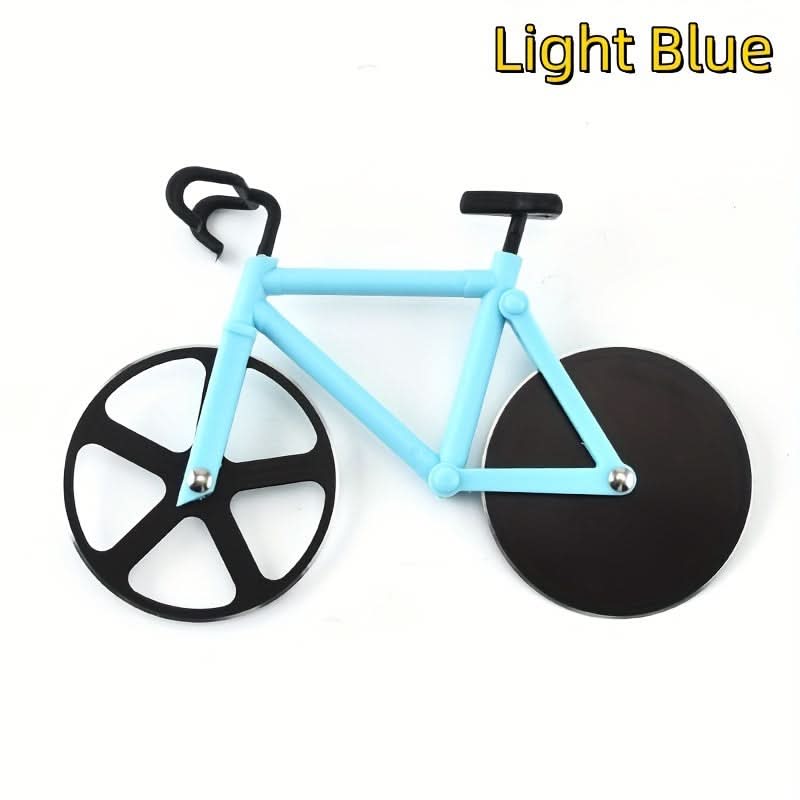 Bicycle-Shaped Pizza Cutter with Dual Stainless Steel Wheels