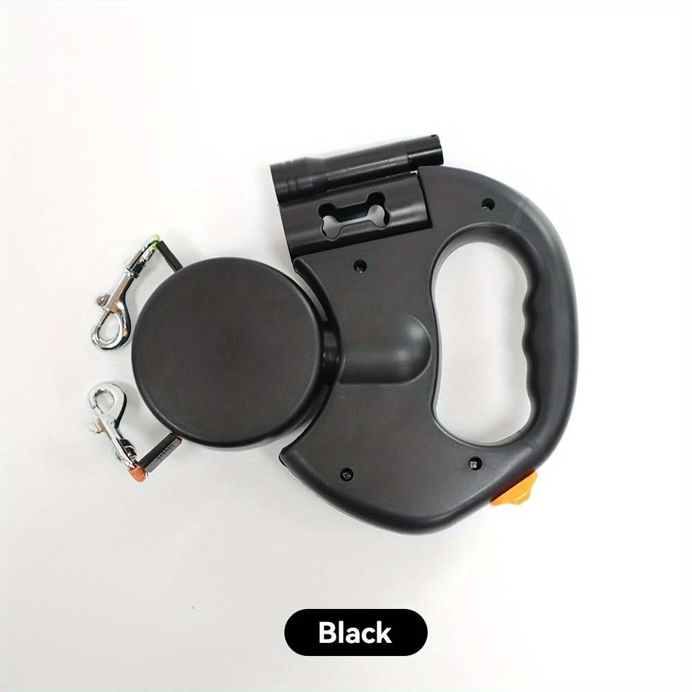 Dual-Ended Retractable Dog Leash for Two