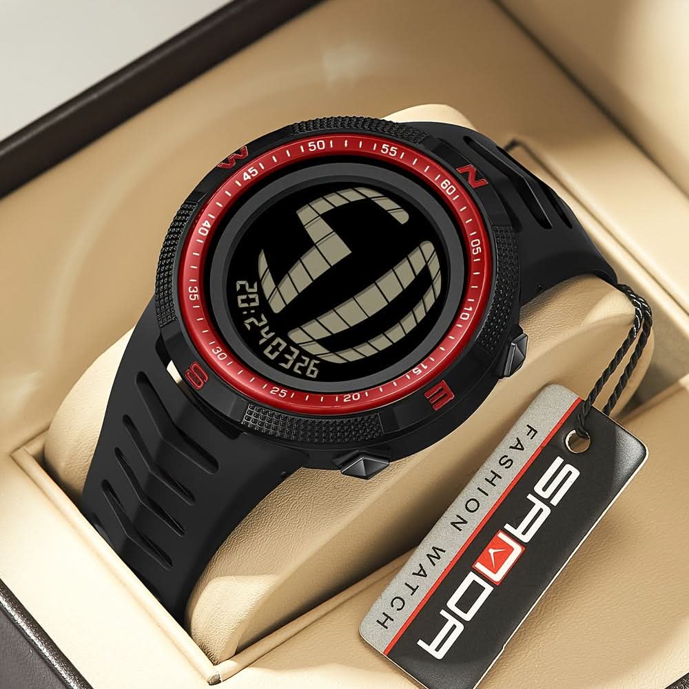 Men’s Digital Sports Watch – 5ATM Water-Resistant, Multifunctional Luminous Display