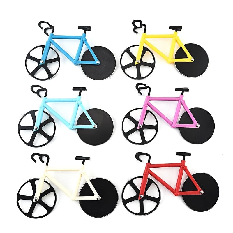 Bicycle-Shaped Pizza Cutter with Dual Stainless Steel Wheels