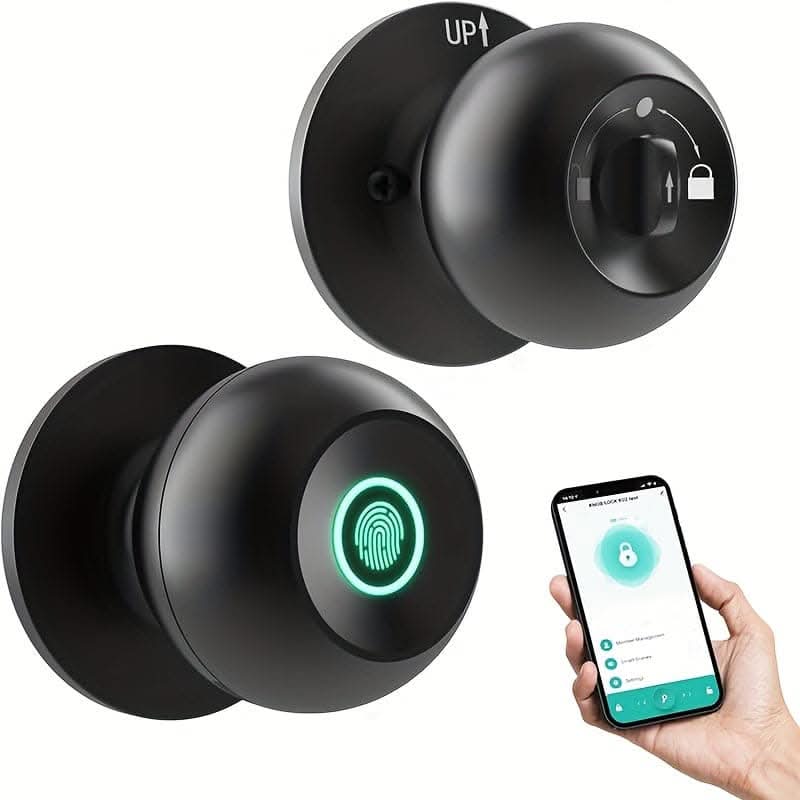 Smart Biometric Fingerprint Door Lock - App Control & Rechargeable