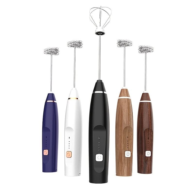 USB Rechargeable Handheld Milk Frother – 3-Speed Adjustable Blender