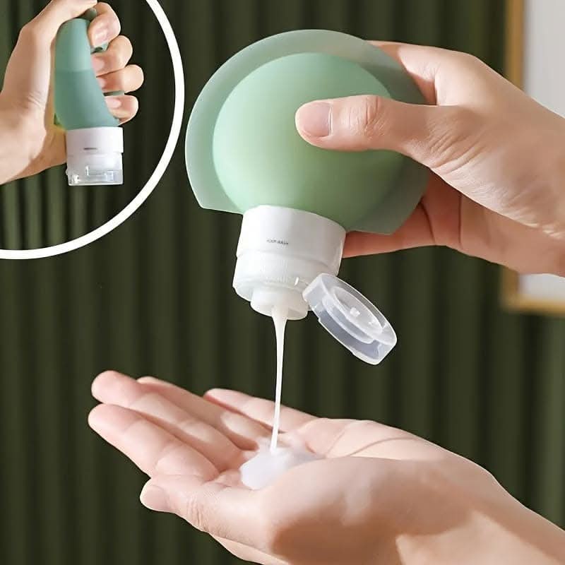 Silicone Travel Dispenser Bottles – Leak-Proof, Refillable, for Shampoo & Cosmetics