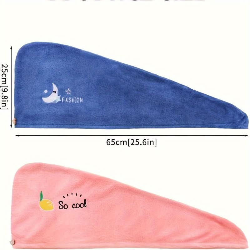 Soft & Absorbent Embroidered Hair Drying Cap