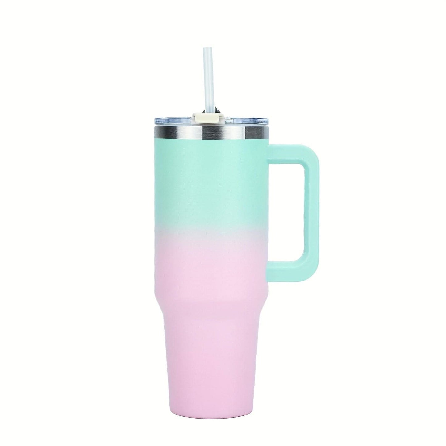 Stainless Steel Tumbler with Handle & Straw
