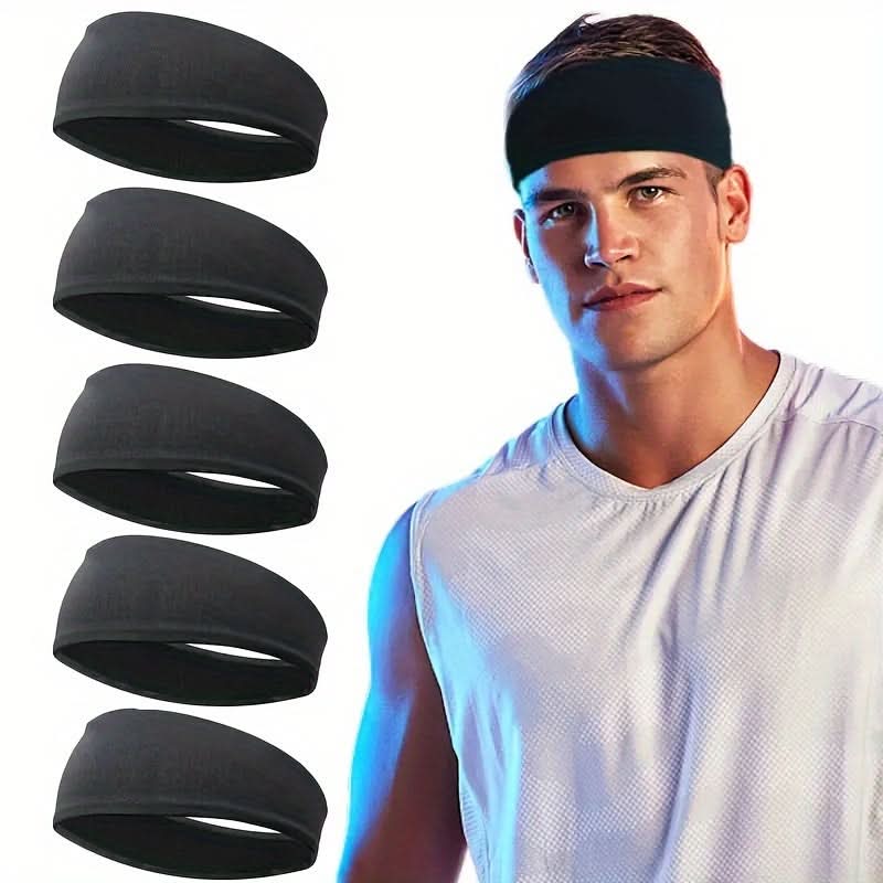 Breathable Mesh Sports Headbands for Men - 1/5 Pack