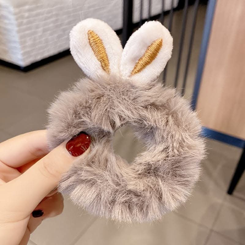 4pcs Cute Plush Rabbit Ears Scrunchie Hair Ties