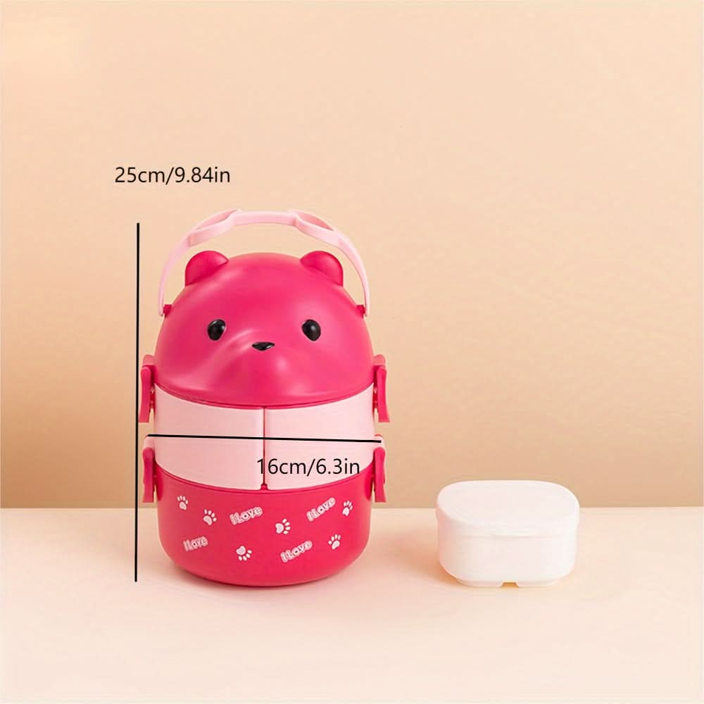 Bear-Shaped Kids Lunch Box - Portable, Durable