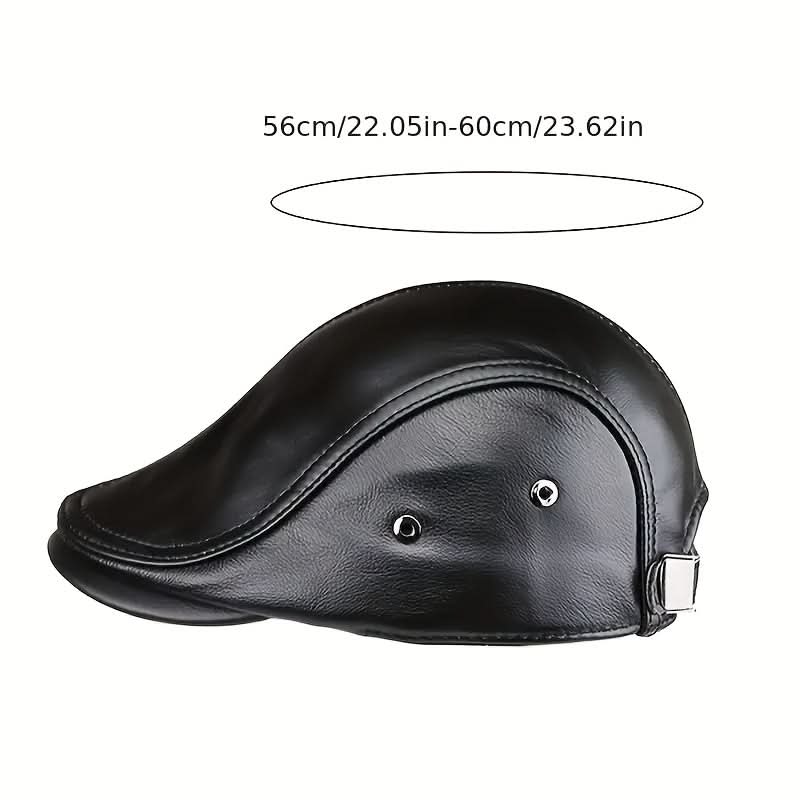 Men’s Leather Gatsby Ivy Cap – Hat with PU Strap