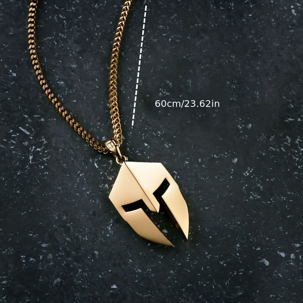 Stainless Steel Spartan Helmet Pendant Necklace