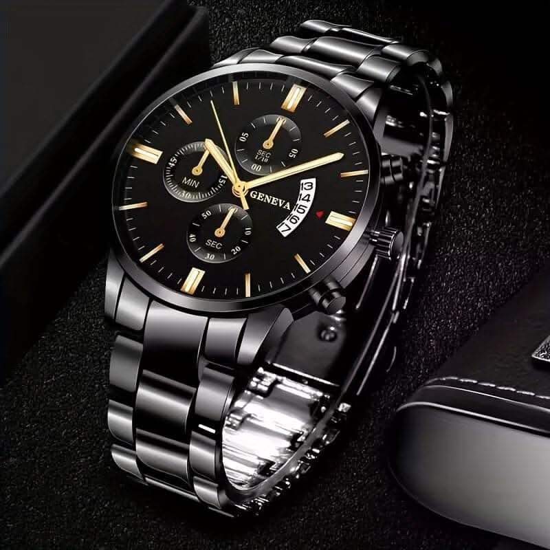 Classic Retro Men's Watch – Elegant Stainless Steel with Calendar