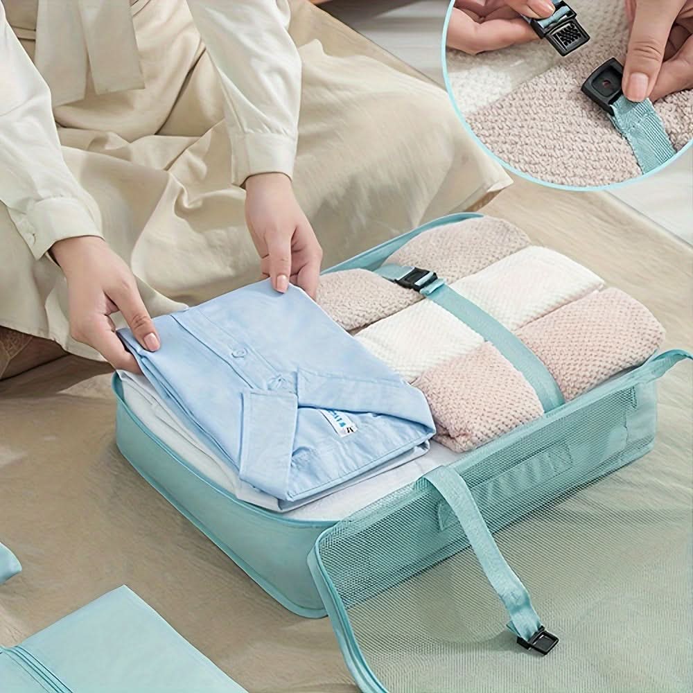 7-Piece Large Capacity Travel Organizer Set - Nylon Packing Cubes