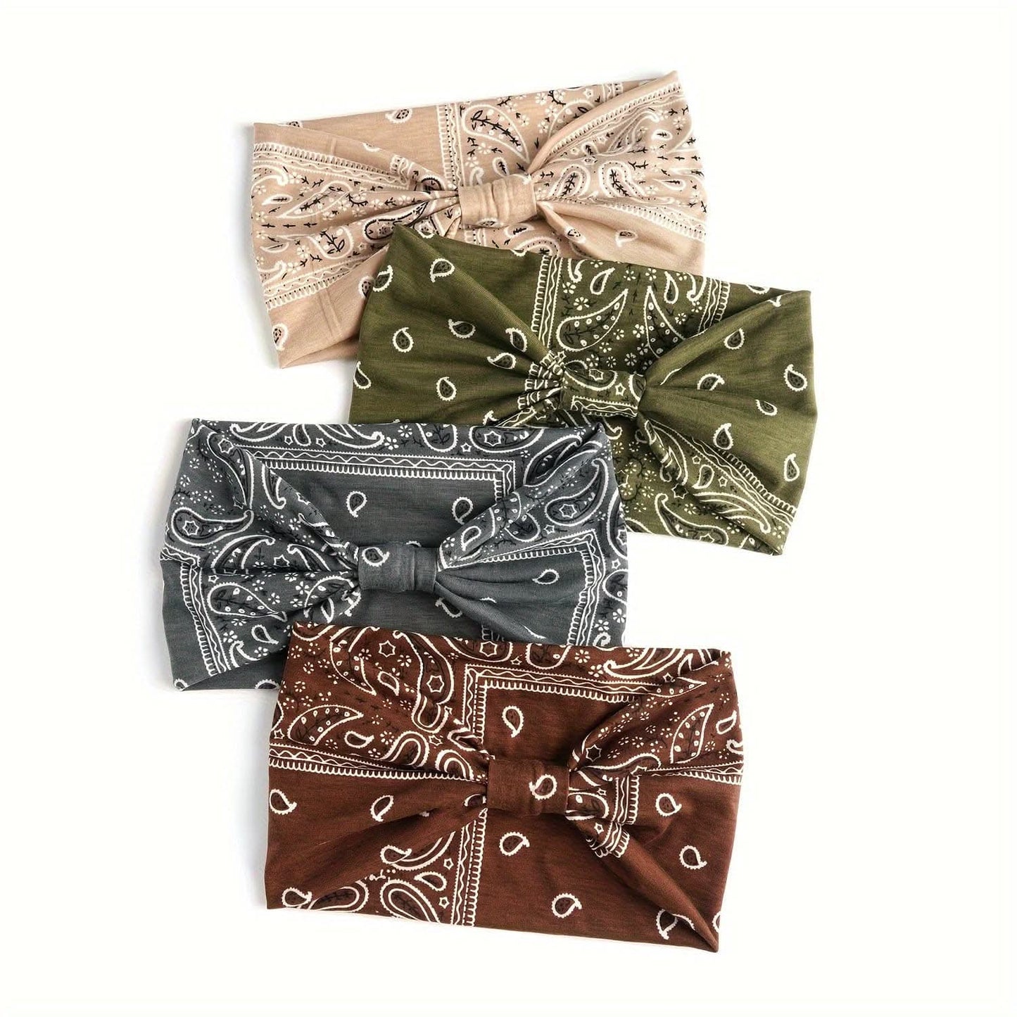 Stylish Boho Turban Headband – Soft Stretchy Paisley Pattern with Knotted Design