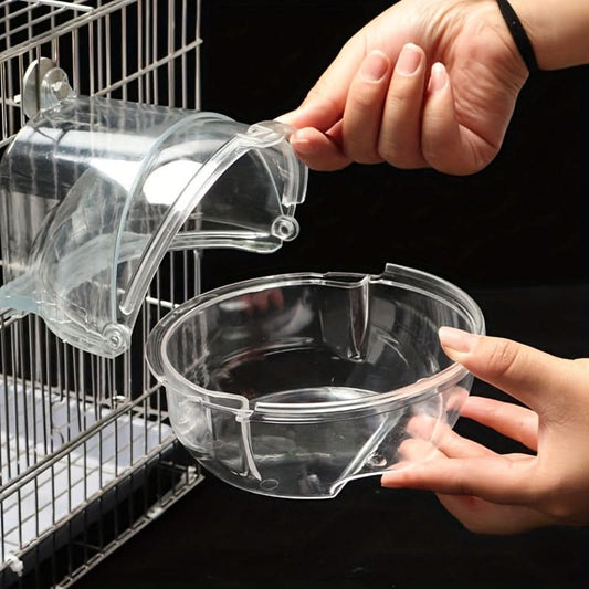Clear Plastic Bird Bath with Cage Hook