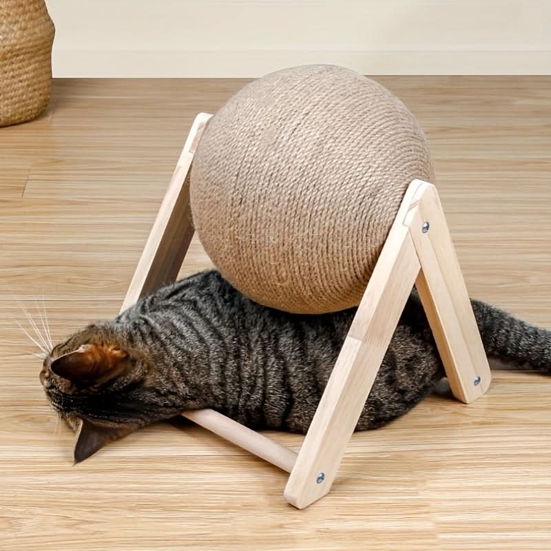 Sisal Cat Scratcher Toy with Bell & Feather