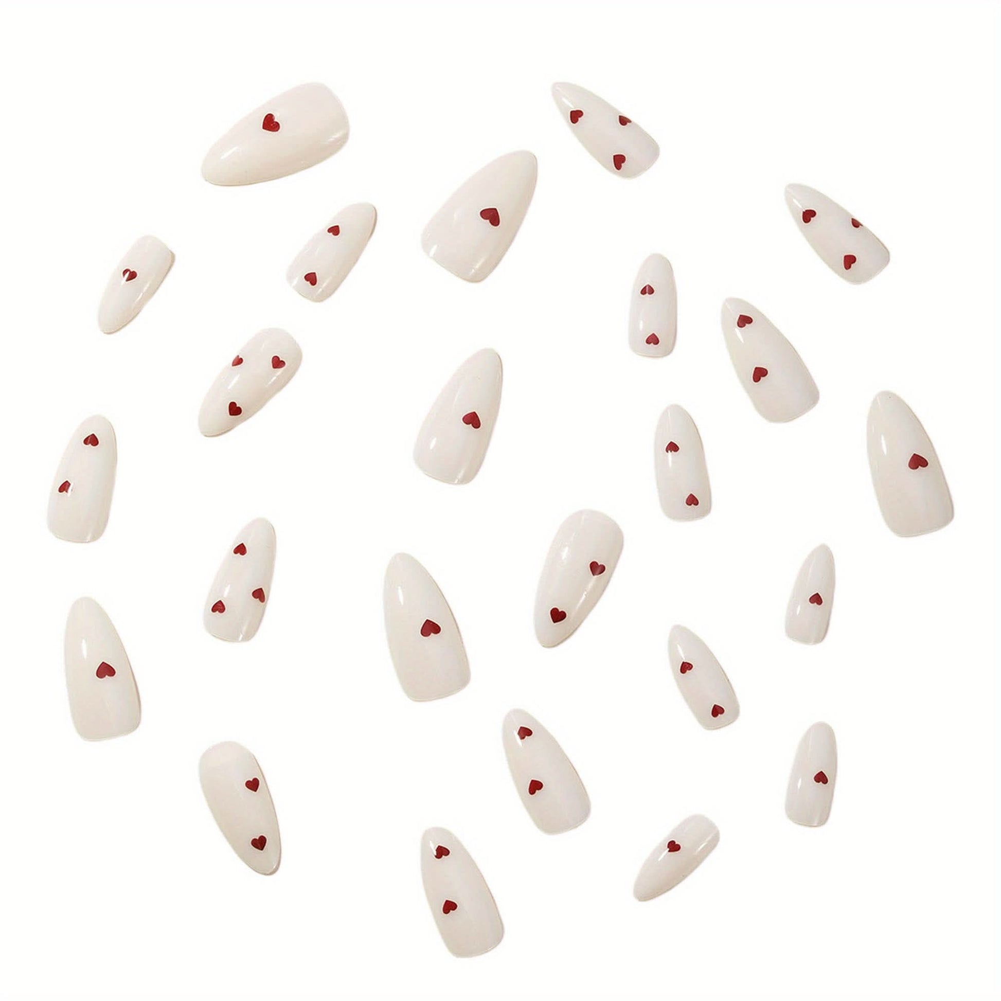 24 Pcs Almond-Shaped Press-On Nails – Medium Length Glue-On Fake Nails