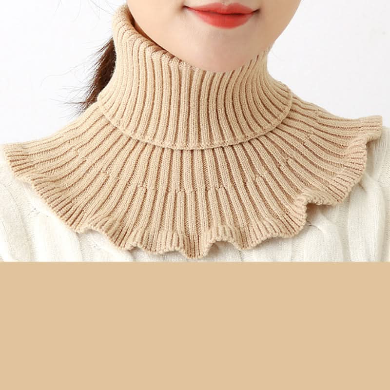 Winter Women's Coldproof Knitted Neck Scarf – Red Fake Collar