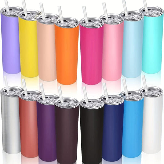 20oz Stainless Steel Skinny Tumbler with Straw