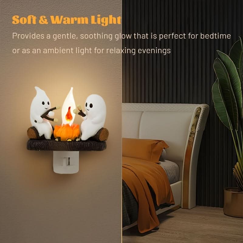 Ghost Campfire Flickering Night Light - 3D LED Faux Campfire