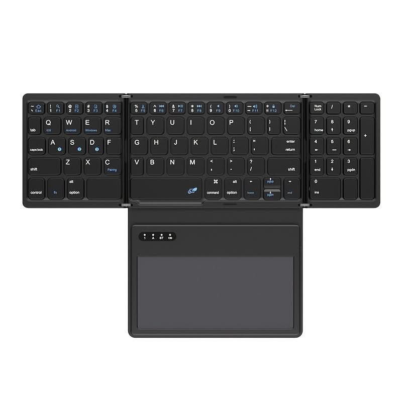 Foldable Wireless Keyboard with Touchpad - Rechargeable Bluetooth Keyboard