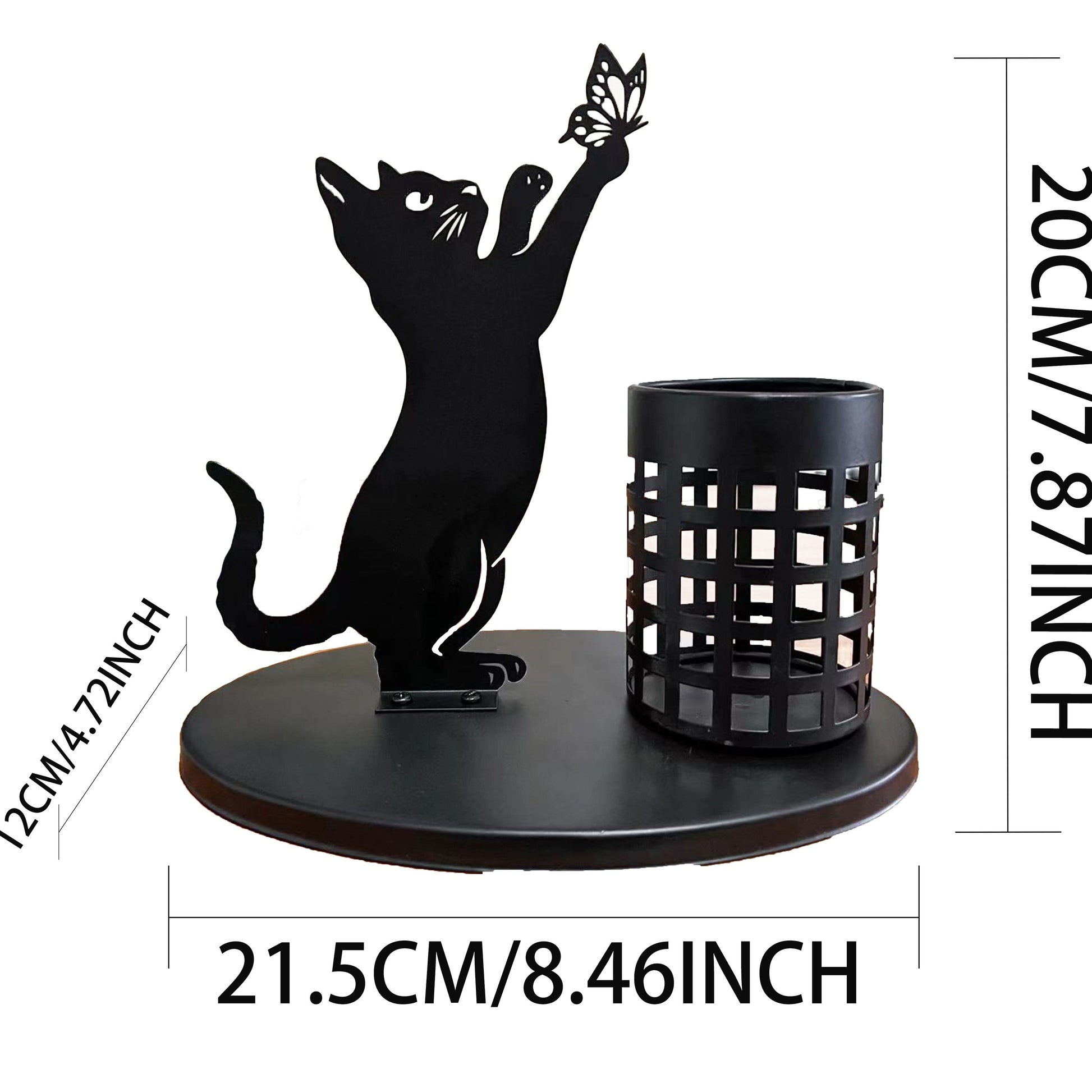 Black Cat Metal Pen Holder – Cute Desk Organizer